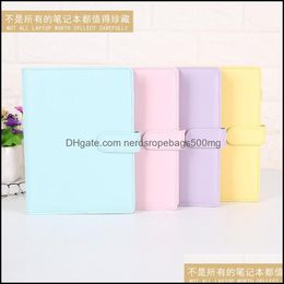 Notepads A6 Pu Leather Empty Notebook Binder Aron Colour 19X13Cm Refillable 6 Ring Filler Paper Magnetic Buckle Closure Custom Diy 99 Dhgcn