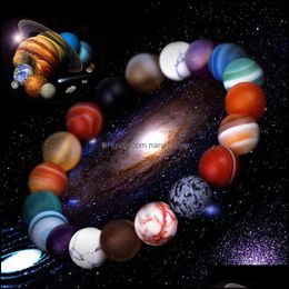 Beaded Strands Solar System Eight Stone Planet Bracelet Universe Milky Way Galaxy Exploration Star Bracelet. Drop Deliv Dhseller2010 Dha2P