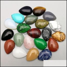 Stone 25X18Mm Flat Back Assorted Loose Stone Waterdrop Cab Cabochons Beads For Jewellery Making Healing Crystal Wholesale D Dhseller2010 Dhi9R