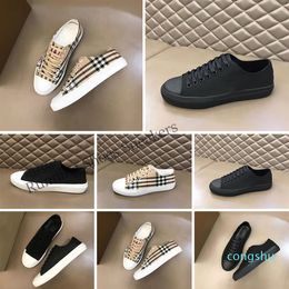 Canvas Casual Shoes Designer Sneakers Men's Cotton Gabardine Print Mesh Trainer Brown Black Stripe Lace