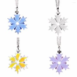 Christmas Decorations C&H High Quality Snowflake Hanging Glass Pendants Crystal Sun Catcher Prism Chandelier Parts Ornament Party Decor