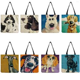 Evening Bags High Capacity Customizable Bag Ladies 2022 Trend Shopper Animal Tote Cute Cartoon Eco Friendly Women's Dog Print