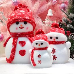 Christmas Decorations 202535cm Cute Red Snowman Christmas Decorations For Home Foam Snowman Xms Tree Decors Kids Xmas Gifts Winter Ornaments Navidad 220901