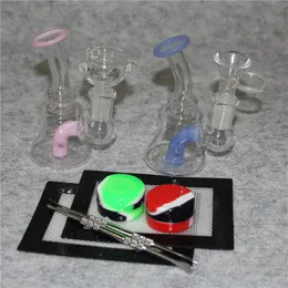 Glass Bong Dab Rigs Water Pipes Hookah With 14mm Quartz Nail Dabber tool Smalll Oil Rig Smoking Water Pipe Bongs
