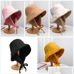Wide Brim Hats Lamb Plush Ear Protection Fisherman Hats Warm Female Men Women Bucket Outdoor Sun Hat 20211231 T2 Drop Delive Yydhhome Dhaf3