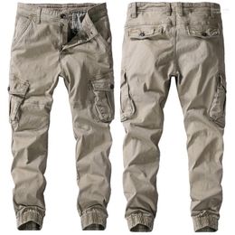Calça masculina masculino masculino outono de algodão puro calça calças masculinas Multi-Pockets Army1