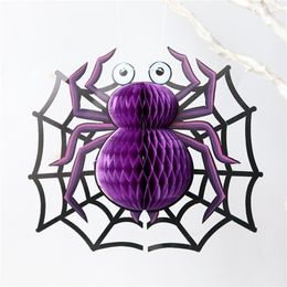 Other Event Party Supplies Honeycomb Bat Paper Pendant Halloween Decoration Spider threeDimensional Paper DIY Honeycomb Pumpkin For Home Party Ornament 220901