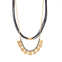 Choker 99 European Style Brand Golden Tassels Multi Ethnic Customs Texture Carved Short Necklace Female For Women