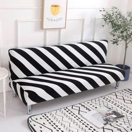 Chair Covers Scandinavian Black White Stripes Stretch Elastic No Armrest Sofa Cover Slip Polyester/Spandex Parlour Living Room