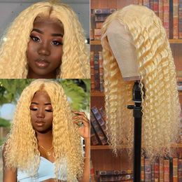 38inch Deep Wave Lace Front Wig 13x6 Transparent Frontal Wigs 150% Pre Plucked Brazilian Curly Human Hair For Women