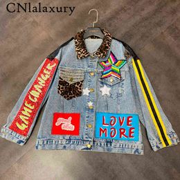 Women's Down Parkas Sequins Loose Denim Jacket Girls dents High Street Party Jeans Coats Women 2020 New Female Nightclub Outwear chaqueta mujer T220902