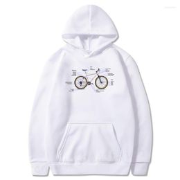 Men's Hoodies Men's & Sweatshirts Bike Design Anatomy Mechanic Bicycle Men Cotton Hoodie Geek Fashion Hooded Coat Autumn Hipster Long