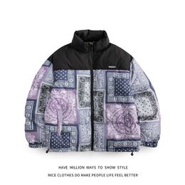 Womens Down Parkas Winter Jacket Thick Warm Winter Bandanna Print Woman Coats Jacket Unisex Man Bomber Varsity Coat Casual High Streetwear Couple 220902