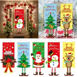 Christmas Decorations Merry Christmas Porch Door Banner Hanging Ornaments Santa Claus Reindeer Christmas Decorations Home Navidad Happy Year 220901