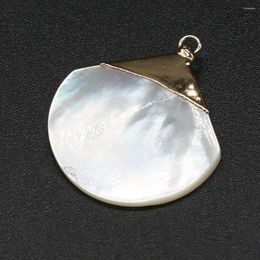 Pendant Necklaces Natural White Mother-of-pearl Shell Elegant Charm Fan Handmade Crafts DIY Necklace Earrings Jewellery Accessories Making