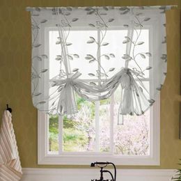 Curtain Modern Lace Jacquard Window Valance Hem Coffee Short Voile Drapes For Living Room