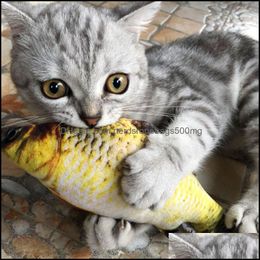 Cat Toys Pet Soft Plush 3D Fish Shape Cat Bite Resistant Toy Interactive Gift Catnip Toys Stuffed Pillow Doll Simation Playing 128 Dr Dhib0