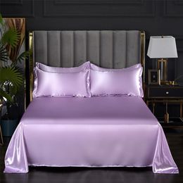 Sheets sets Bonenjoy 1 pc Bed Sheet for Summer Ice Cool Fabric Top Sheets Satin Smooth Flat Bed Sheet for Double Bedding no pillowcase 220901