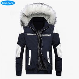 Mens Down Parkas Didiboer Mens Autumn and Winter Casual Jackets Coat For Men Coat Black White Jacket Warm Parka Outwear Coat Men Clothing 220902