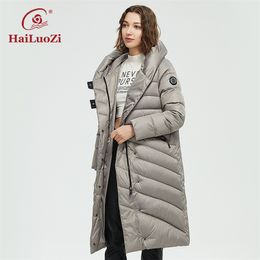 Womens Down Parkas HaiLuoZi Winter Womens Plus Size Fashion Warm Long Cotton Clothes Windproof Hooded Zipper Thick Coat Comfortable Parka 08 220902