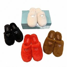 Luxury Designer Sandals Winter Slide Womens Slippers Flip Flops Ladies Shoes Cotton Plush Wool Indoor Leather Rubber Slipper 35-40