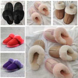 womens Hot sell Classic design Warm slippers Top Quality Luxury Designe Fur Fluffy Furry Sandals Thickened non-slip bottom wool slippers Flip Flop Slipper sizes 35-44