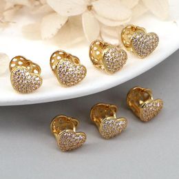 Hoop Earrings 5 Pairs High Quality Heart Golden Trendy Love Charm Fashion Jewelry CZ Earring Cute Gifts For Women Accessories