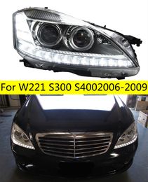 Car Headlights For W221 2006-2009 S300 S400 LED Light Replacement DRL High Beam Lens Daytime Front Headlight