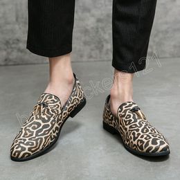 Luxury British Gentleman Leopard Pattern Oxford Shoes Wedding Prom Party Footwear Zapatos Hombre