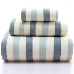 Towel Cusack Japanese Stripe Children Women Men Pure Cotton Hand Face Bath Set 3pcs For Bathroom 70 140 34 76
