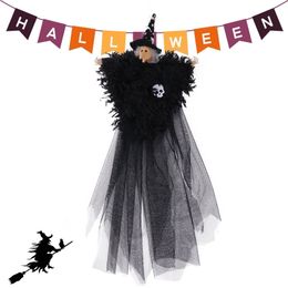 Other Event Party Supplies Halloween Decoration Charming Witch Spooky Doll 45CM Halloween Hanging Decorations Doll Elf Party Ornaments Home Decor 220901
