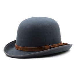 New Black Felt Derby Bowler Hut für Männer Frauen Herbst Winter Fashion Party formelle Fedora Hat Kostüm Magier Hut
