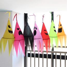 Other Event Party Supplies Halloween Lightup Hanging Ghosts Decorations with Witch Hat Shapes LED Halloween Glowing Decor for Yard Tree Garden Party 220901