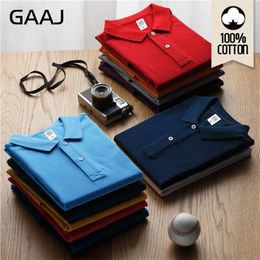 Men's Polos GAAJ 100 Cotton Polo Shirt Men Brand Shirts For Man Short Sleeve Summer Fashion Clothing Wine Blue Grey Red Navy Mens Polos 220902