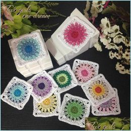 Mats Pads Wedding Decoration Coasters Handmade Crochet Cup Pad Hook Flower Cotton Doilies Square Table Mat 9Cm Shootin Homeindustry Dhmw1