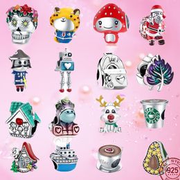 925 Silver Charm bead fit Pandora Charms Bracelet Childhood Game Machine Camera bag charmes ciondoli DIY Fine Beads Jewelry