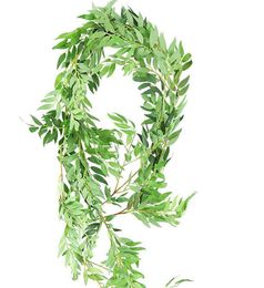 Garland Wreath Rattan Fake Vines Twigs Hanging Silk Green Leaf Home Wedding Wall Party Decoration Greenery