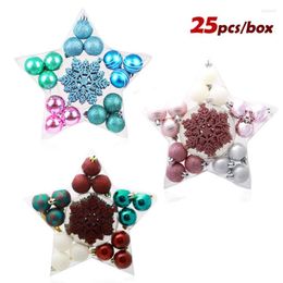 Party Decoration 25pcs 4cm Christmas Tree Decorations Balls Snowflake Xmas Hanging Ball Ornaments Decor For Home Year Gift