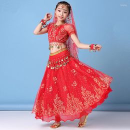 Stage Wear 4Pcs/Set Kids Belly Dance Costume Set Oriental Dancing Costumes Dress Clothes For Girls