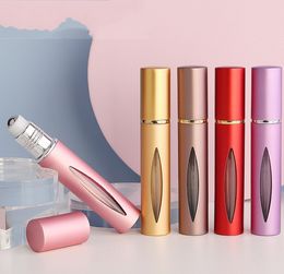 10ml Roll On Bottle with Stainless Steel Roller Ball Aluminum Refillable Perfume Glass Essential Oil Vials
