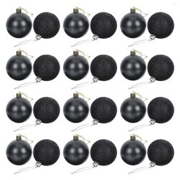 Party Decoration 24Pcs Xmas Tree Hanging Decor Shiny Balls Pendant Christmas Ornament Black Baubles