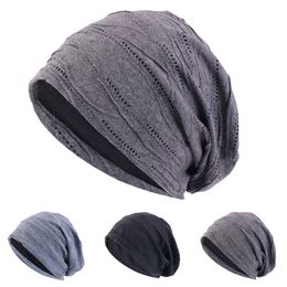 Women Men Sleeping Hat Baggy Beanie Cotton Night Unisex Sleep Chemo Cap Hair Care Bonnet Hair Loss Pullover Hat Head Wrap Scarf