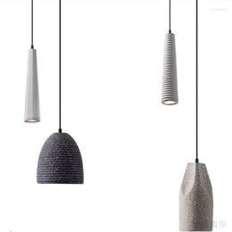 Pendant Lamps Nordic Cement Chandelier Window Bar Clothing Store Single Head Decoration Personalized Creative Bedroom Bedside