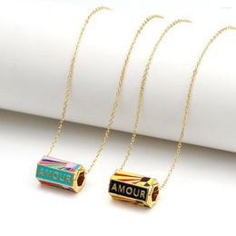 Pendant Necklaces Wish Card Copper Necklace For Women Enamel Lucky Eye Fashion Women's Jewellery Party Gift Friends Turkey Style 2022