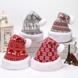 Berets Plush Christmas Hat Snowflake Knitted Santa Warm Winter Xmas For World Football Day International Basketball