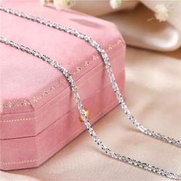 Chains Authentic Italian S925 Sterling Silver Necklace Sparkling Clavicle Chain Sweater High Jewelry For Woman Charm Gift