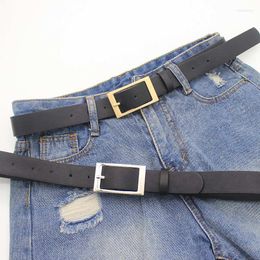 Belts Clothes Accessories Belt Faux Leather Buckle Men Alloy Square Elastic Waist Strap For Jeans Birthday Gift