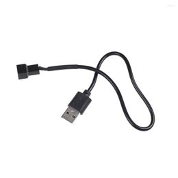 Computer Cables Black 32cm Adapter Cable USB 2.0 A Male To 3-Pin/4-Pin Connector For 5V PC Fan