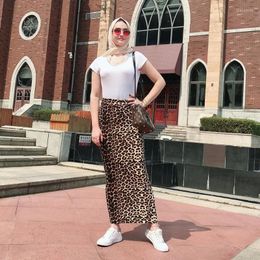 Skirts Casual Print Leaport Skirt Women Long Autumn Winter Princess Modest Muslim Bottoms Ankle-Length Party Eid Islamic Clothing