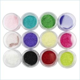 Nail Art Decorations Nail Art Decorations Color/Set Veet Glitter Polish Powder Pigment Flocking For Nails Diy Decoration Tipsnail Dro Dhuxd